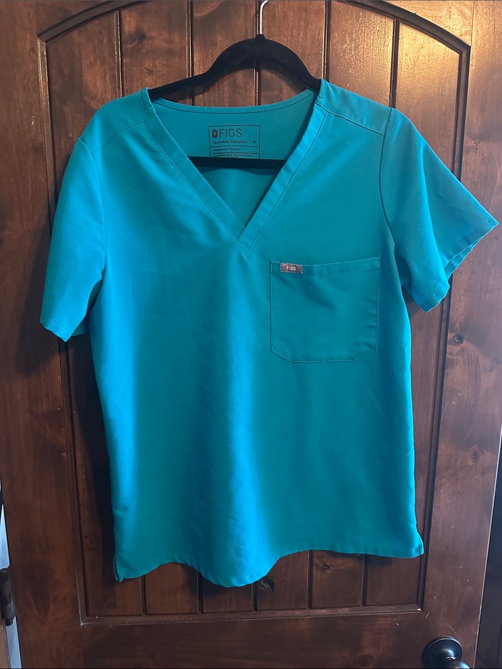 Figs Teal V-Neck Scrub Top